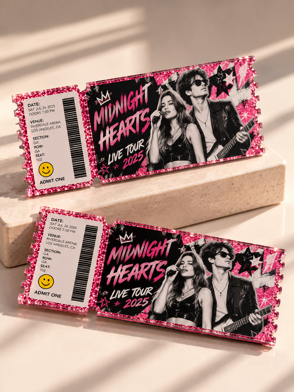 Custom Acrylic Glitter Quicksand Tickets