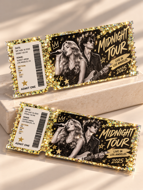 Custom Acrylic Glitter Quicksand Tickets