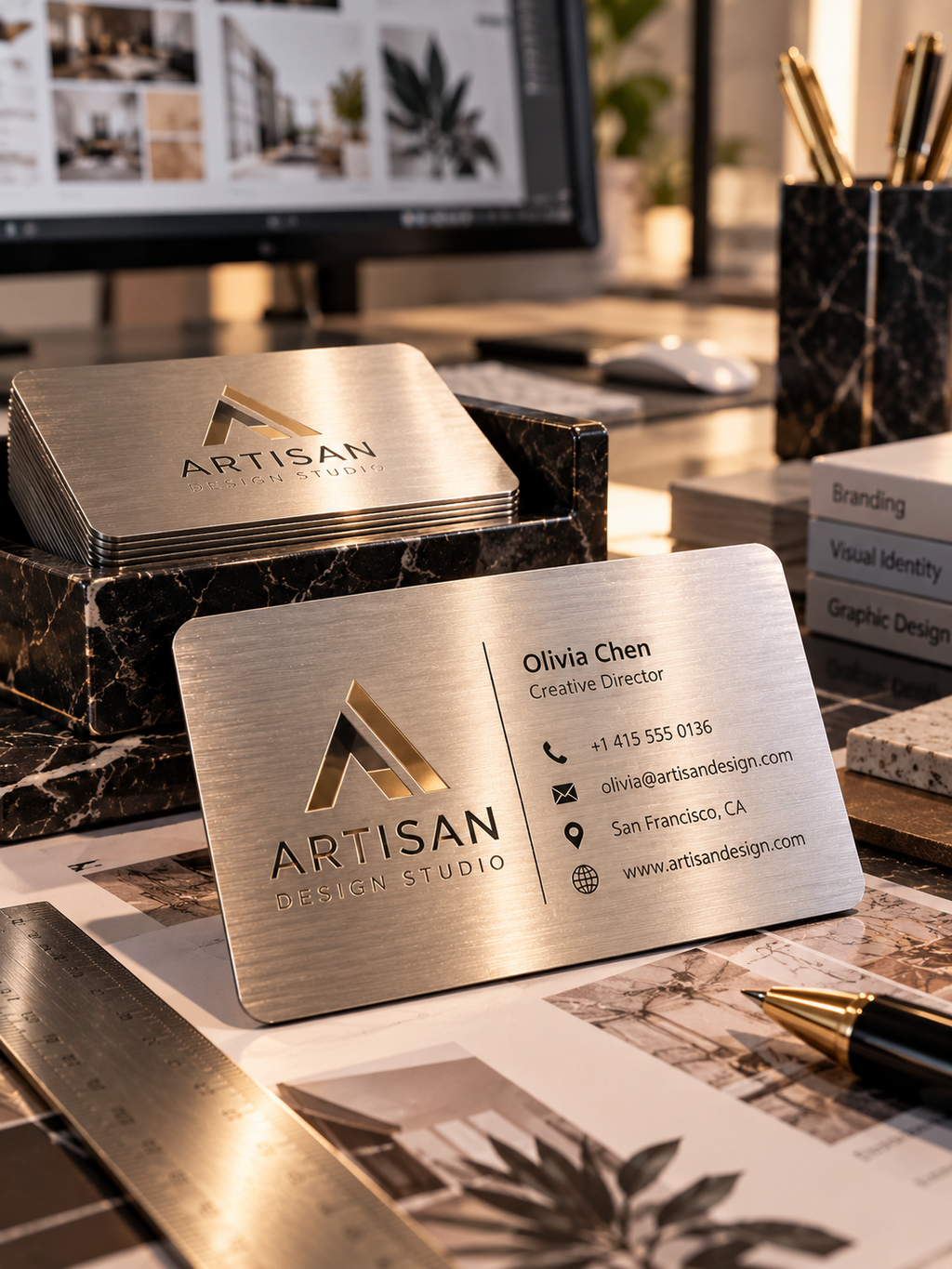 Custom Metallic Business Cards