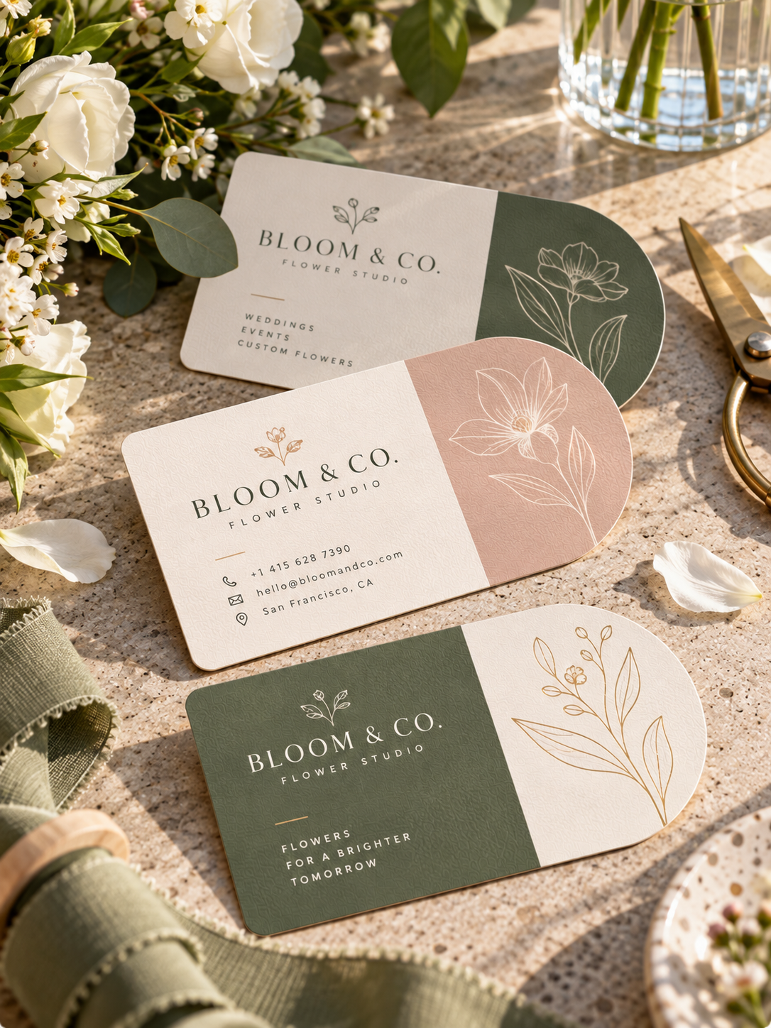Custom Half Circle Business Cards