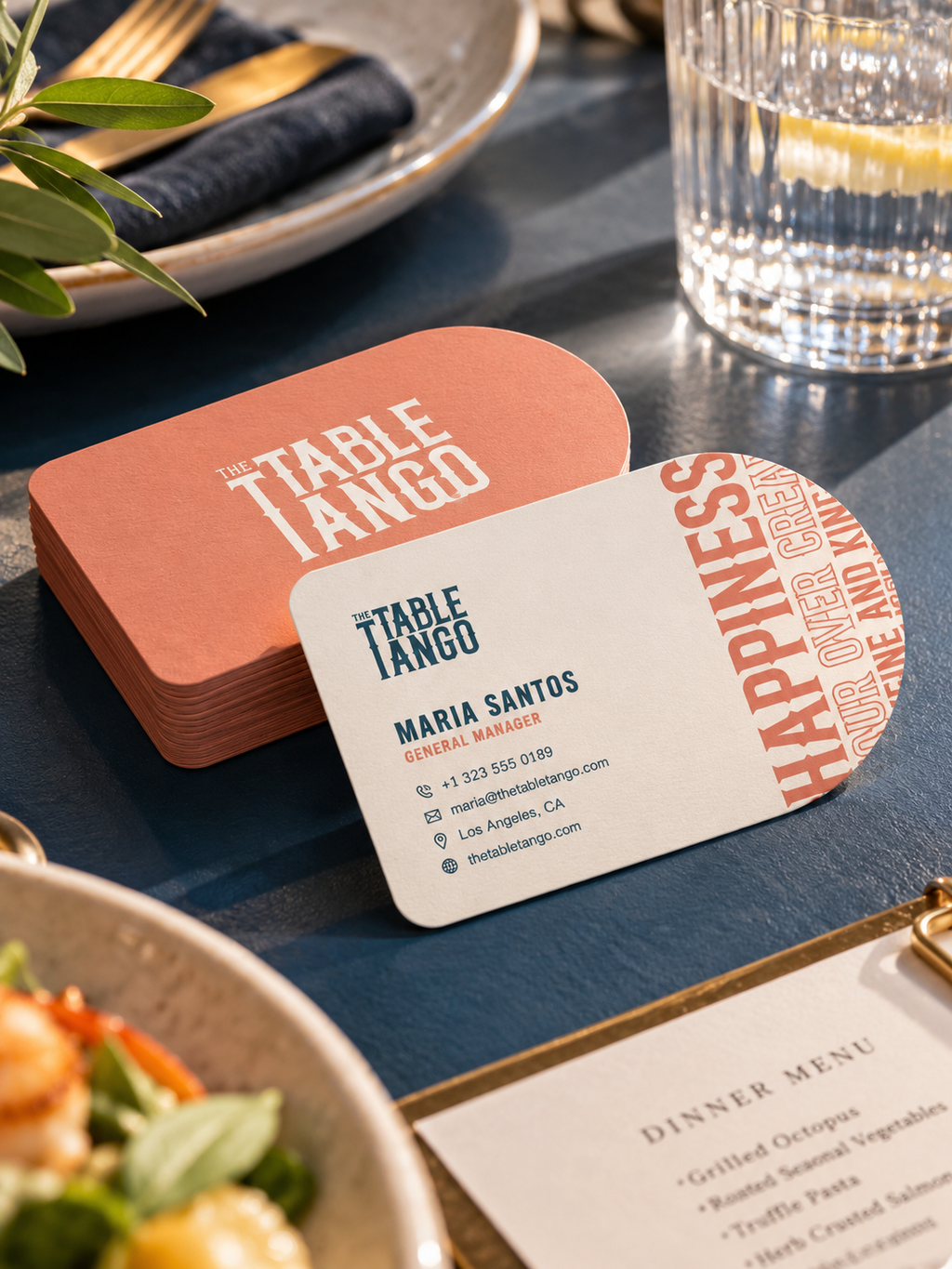 Custom Half Circle Business Cards