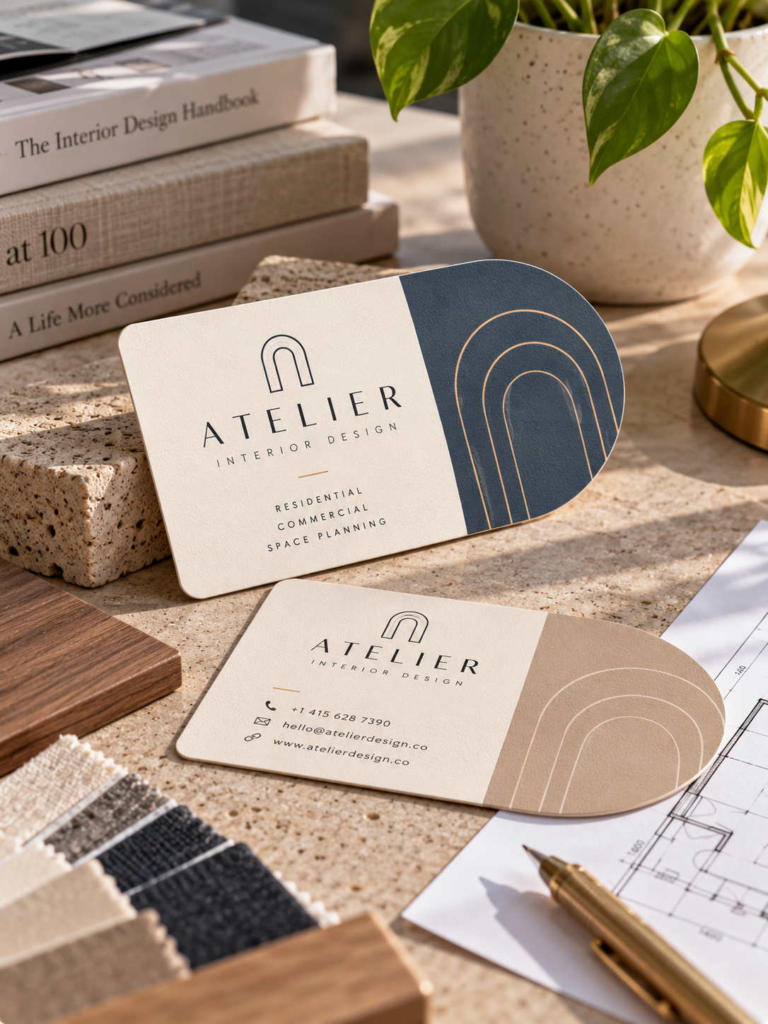 Custom Half Circle Business Cards