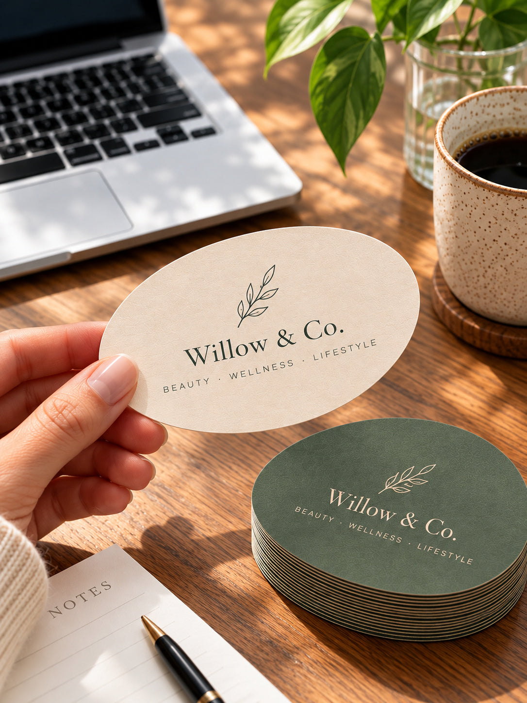 Custom Oval Shaped Business Cards