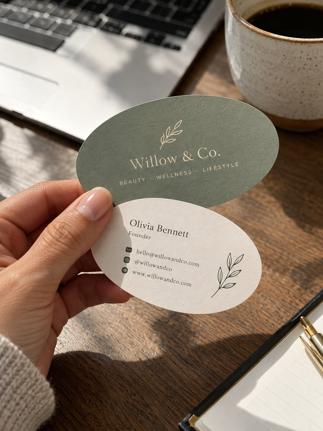 Custom Oval Shaped Business Cards