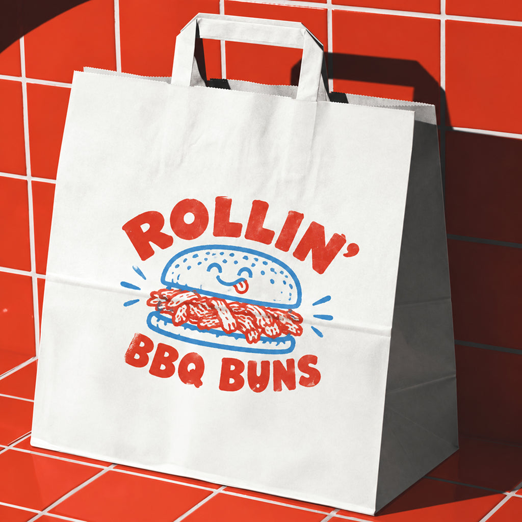 Custom Kraft Takeout Bags with Flat Handles
