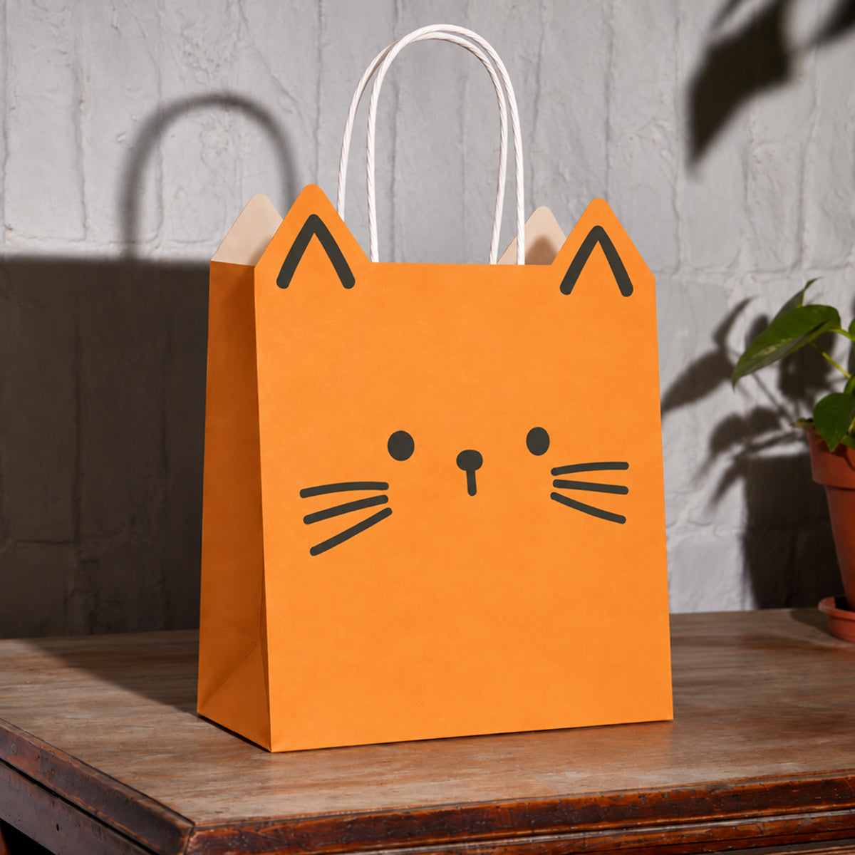 Custom Die-Cut Kraft Shopping Bags