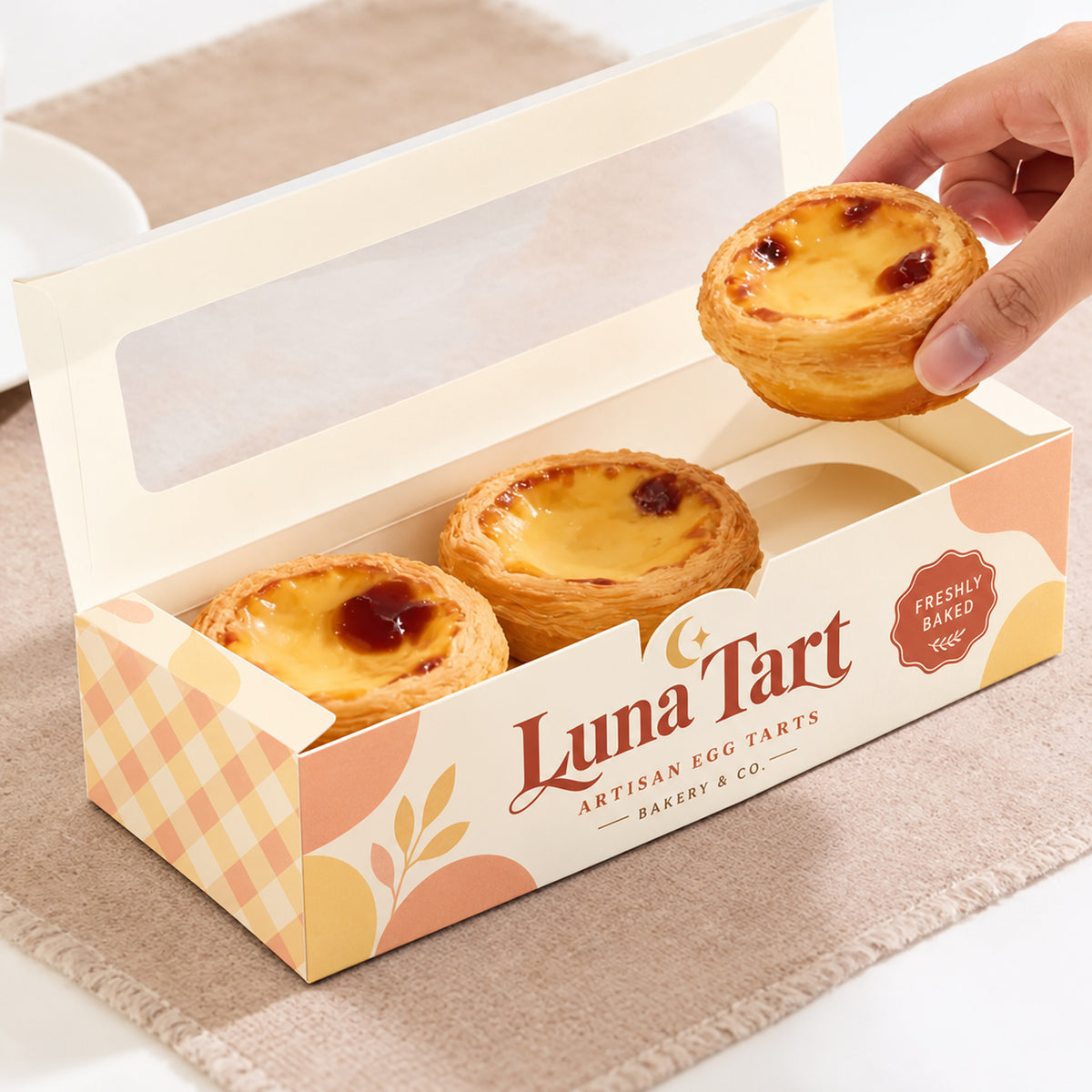 Custom Windowed Egg Tart Boxes