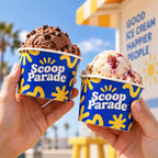 Custom Ice Cream Paper Cups with Paper Lids