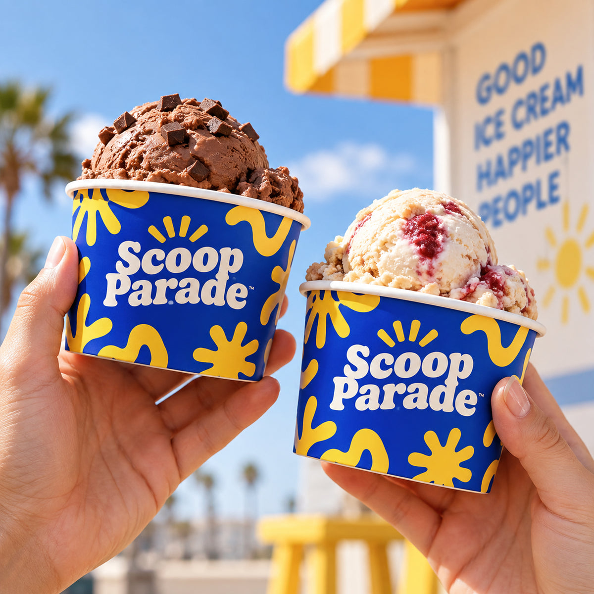 Custom Ice Cream Paper Cups with Paper Lids