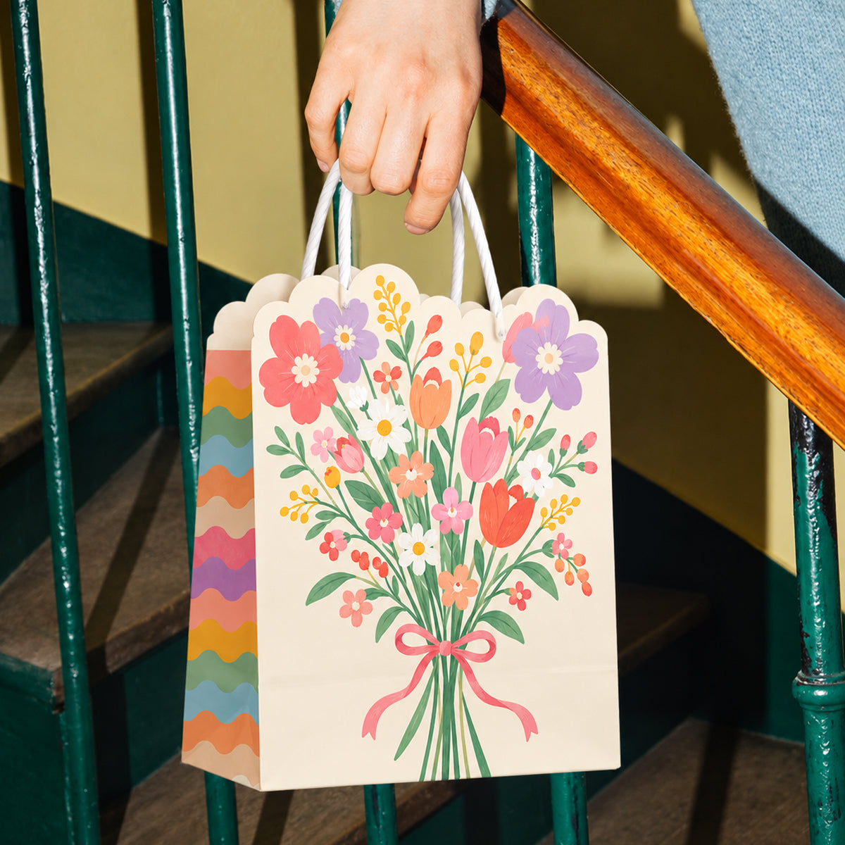 Custom Die-Cut Kraft Shopping Bags