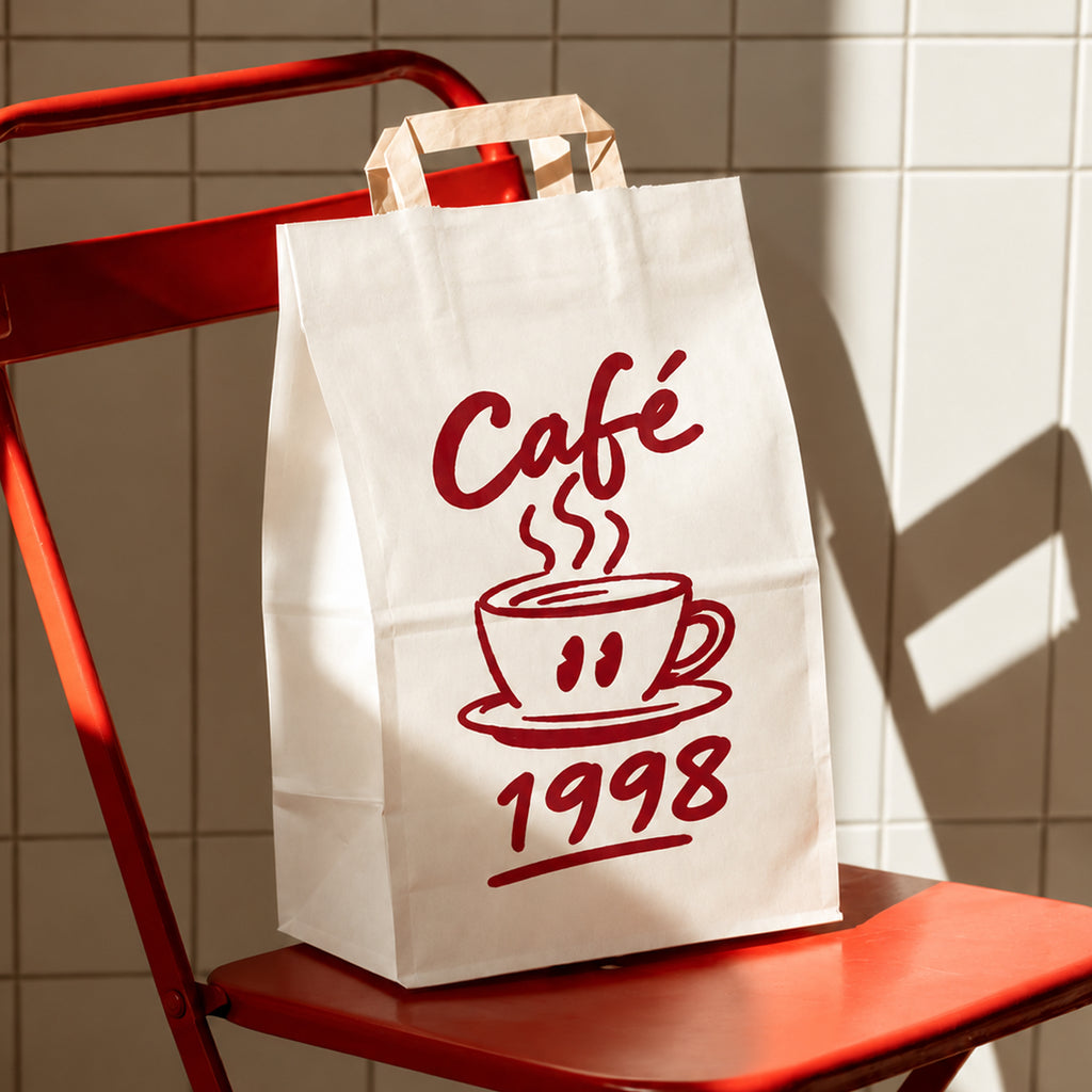 Custom Kraft Takeout Bags with Flat Handles