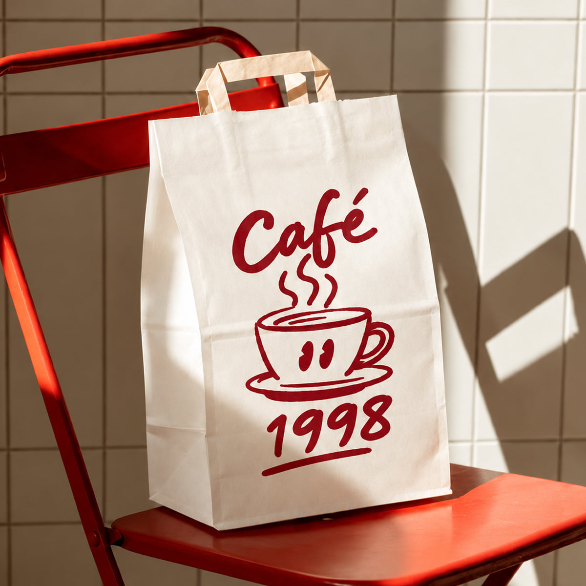 Custom Kraft Takeout Bags with Flat Handles