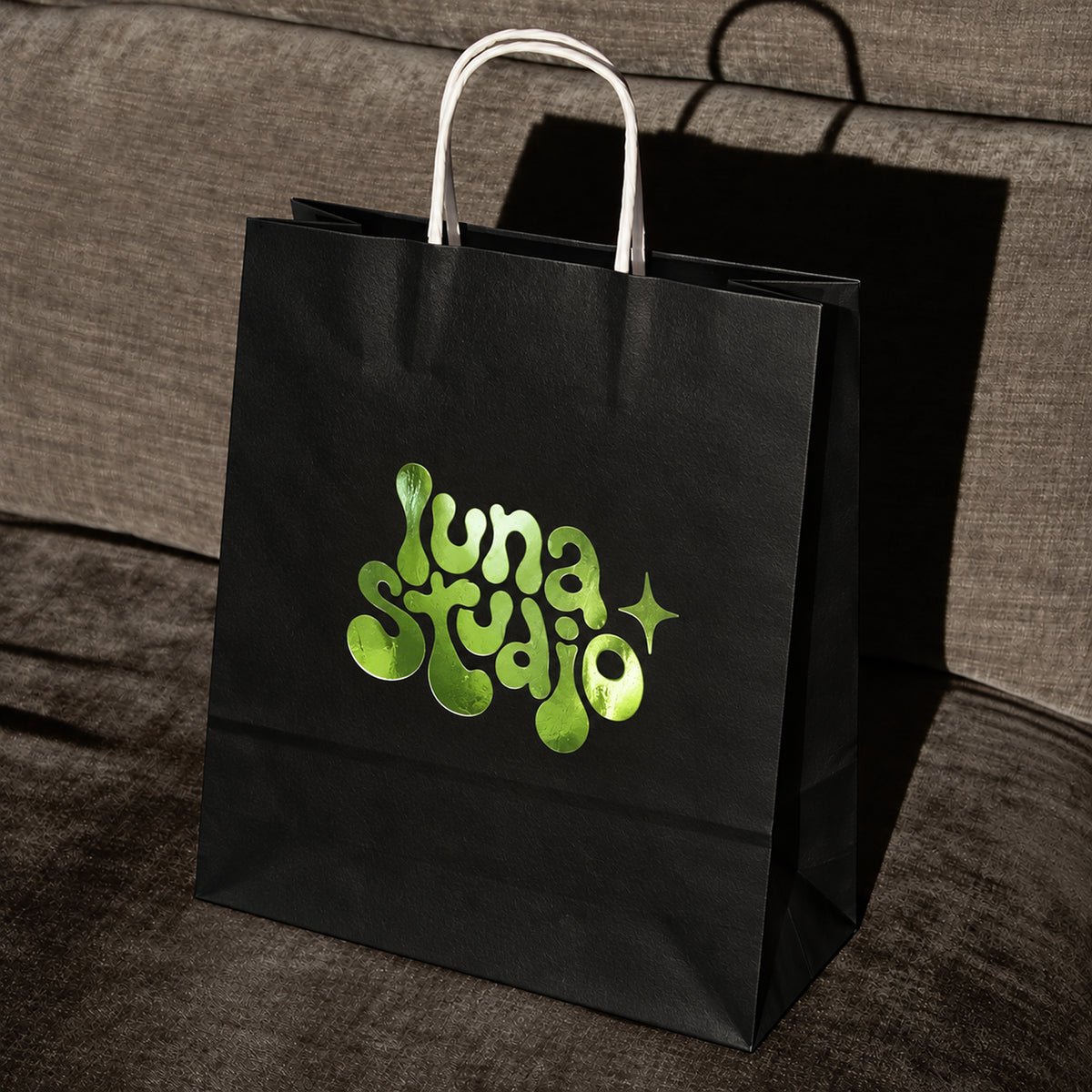 Custom Metallic Foil Kraft Shopping Bags