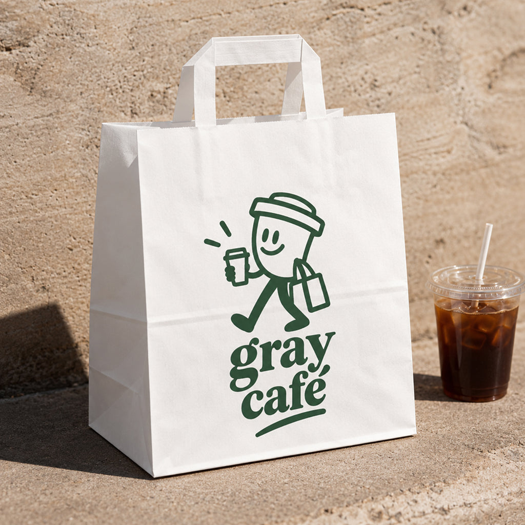 Custom Kraft Takeout Bags with Flat Handles