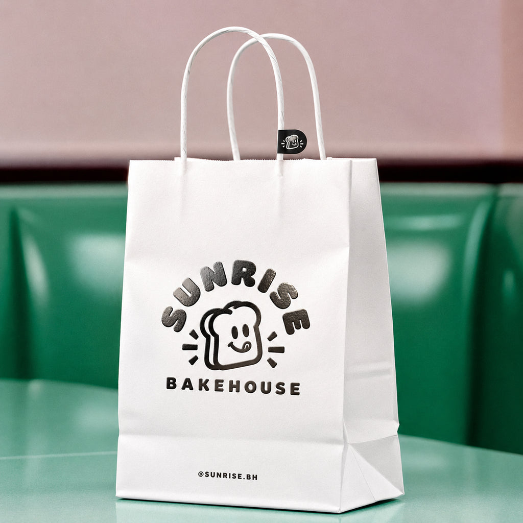 Custom Metallic Foil Kraft Shopping Bags