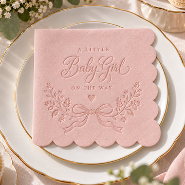 Custom Scallop Beverage Napkins