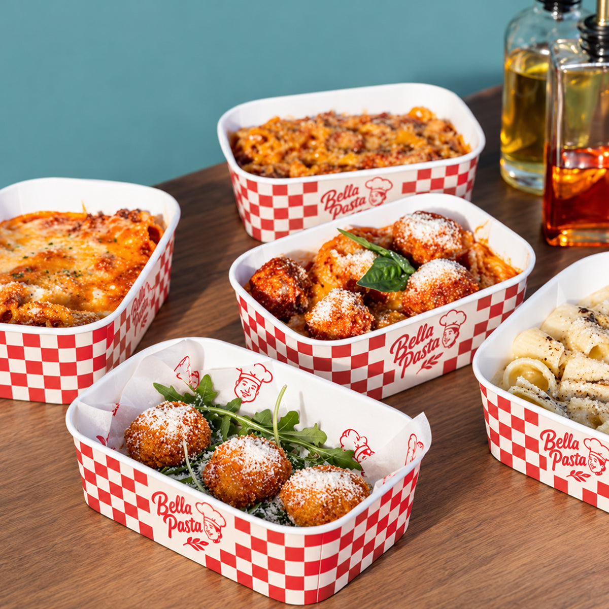 Custom Printed Square Food Bowls with Lids