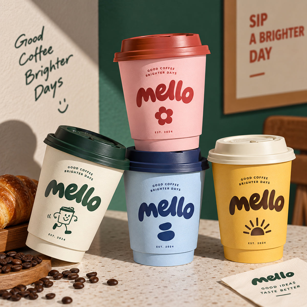 Custom Double Wall Paper Coffee Cups
