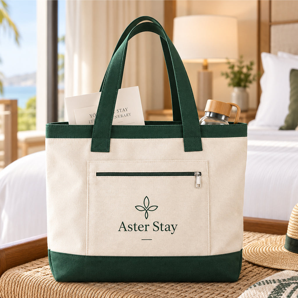Custom Cotton Zipper Tote Bag