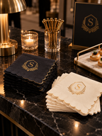 Custom Scallop Foil Stamped Napkins