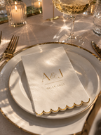 Custom Scallop Foil Stamped Napkins