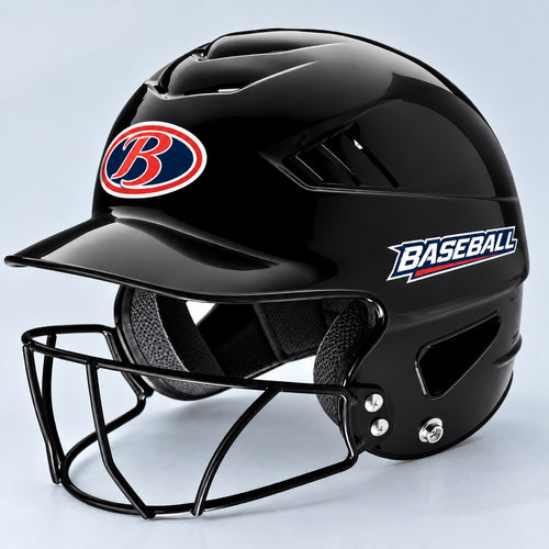 Custom baseball helmet stickers with durable curved-surface vinyl for team helmet decals