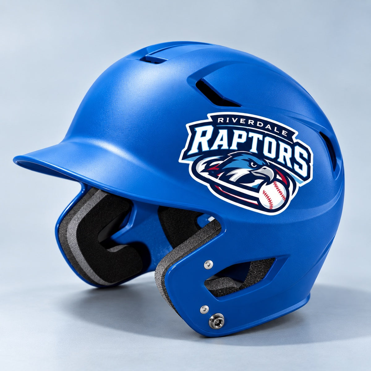 Custom baseball helmet decals with clean edges for personalized team gear
