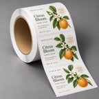 Custom coated art paper stickers with smooth glossy paper finish for product packaging