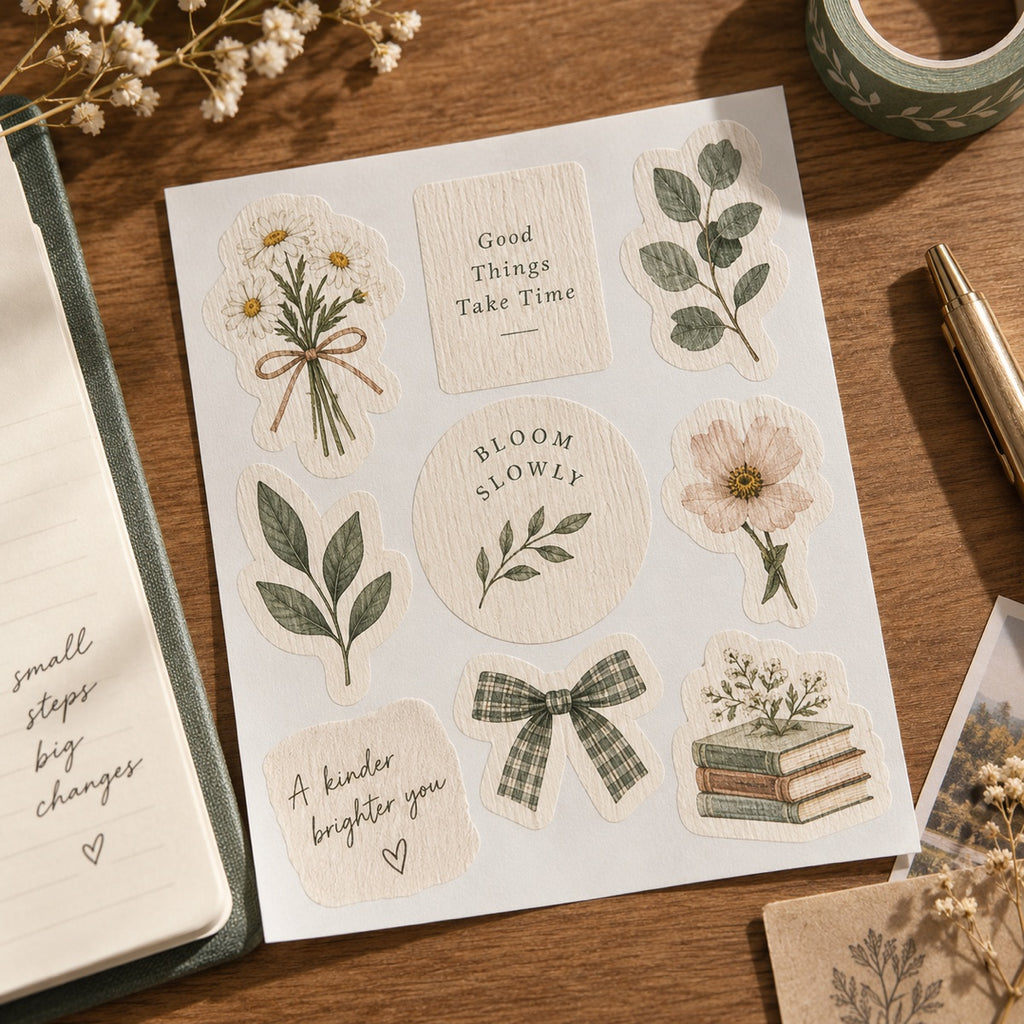Custom crepe paper stickers with textured paper finish for packaging and crafts