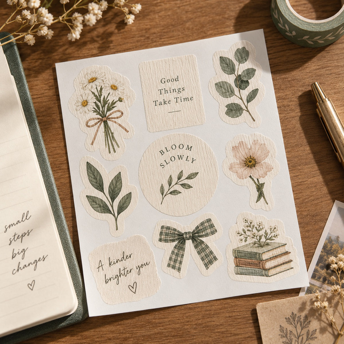 Custom crepe paper stickers with textured paper finish for packaging and crafts