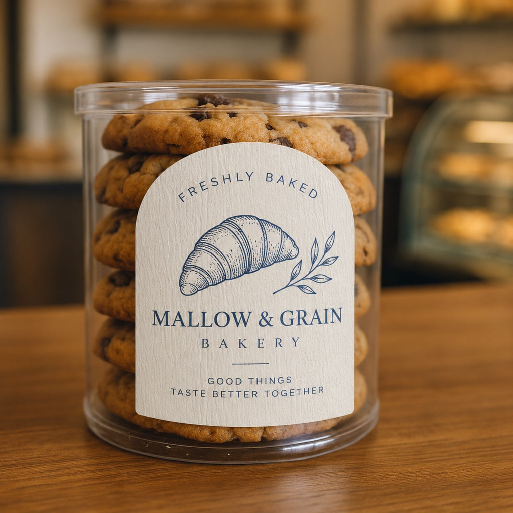 Custom crepe paper labels with natural fiber texture for branded packaging