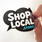 Custom front adhesive sticker sample with reverse-printed design for glass display