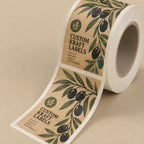 Custom kraft paper stickers with natural brown paper texture for eco-friendly packaging