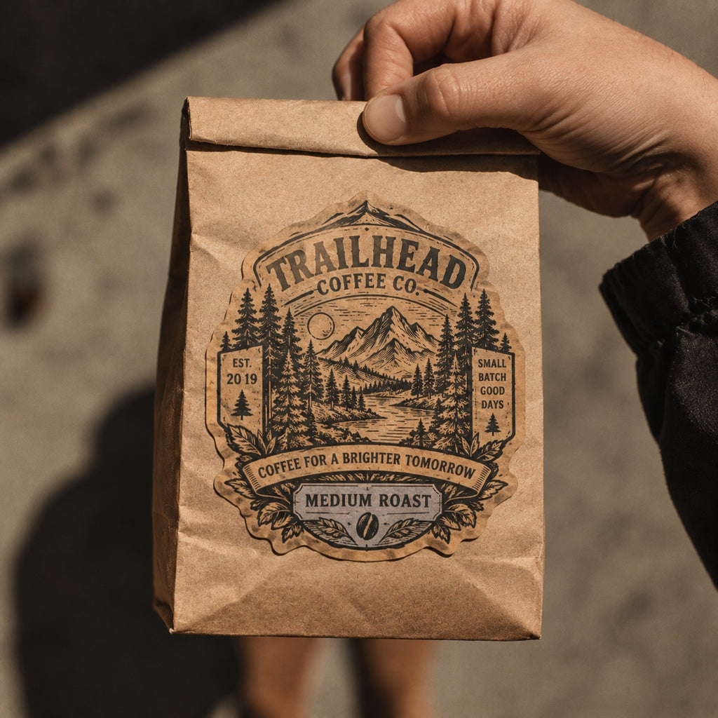 Custom kraft paper labels with recycled paper look for handmade product packaging