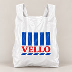 Custom printed eco friendly plastic takeout bag with logo branding for grocery and restaurant packaging