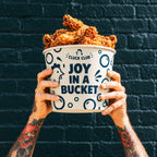 Custom printed paper food buckets with branded paperboard packaging for snacks and takeout
