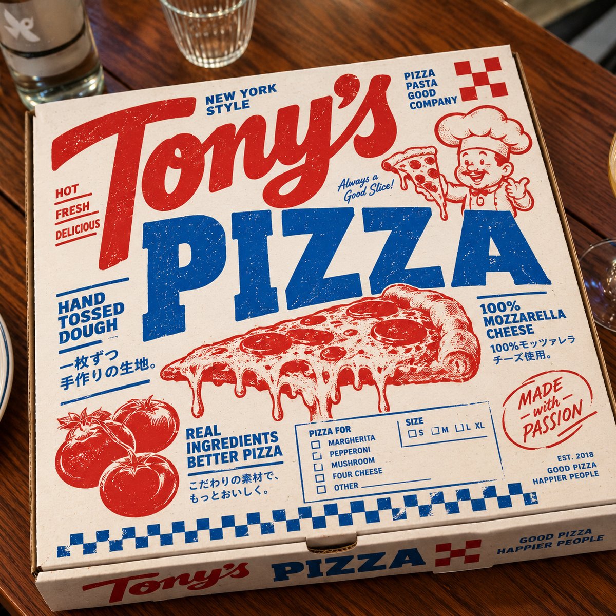 Custom printed pizza boxes with branded corrugated paperboard packaging for restaurants and delivery