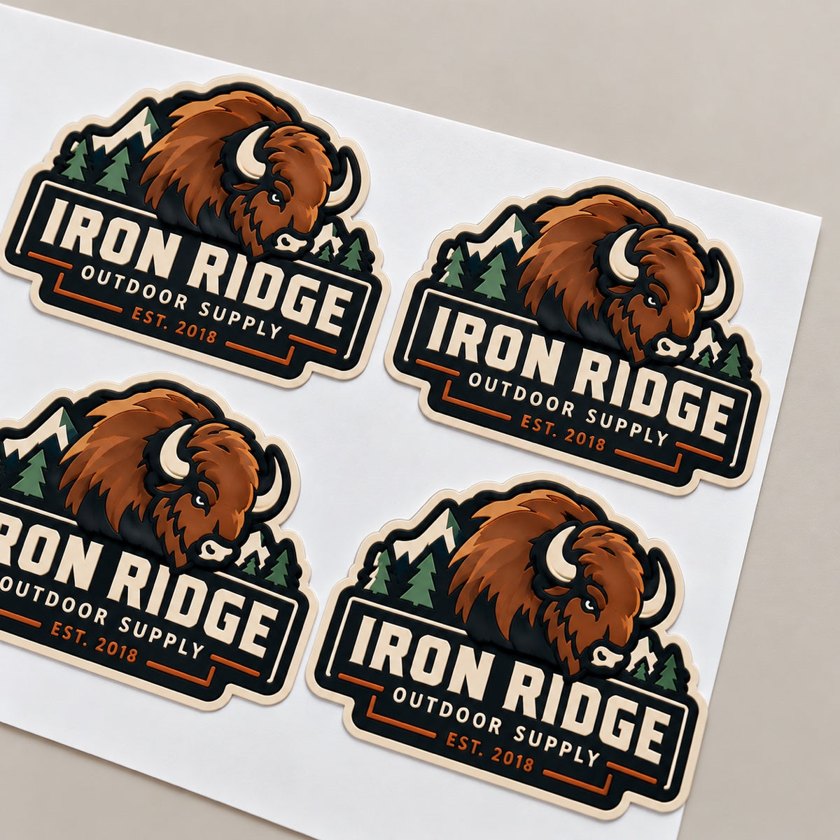 Custom PVC sticker detail with smooth waterproof surface and clean printed edges